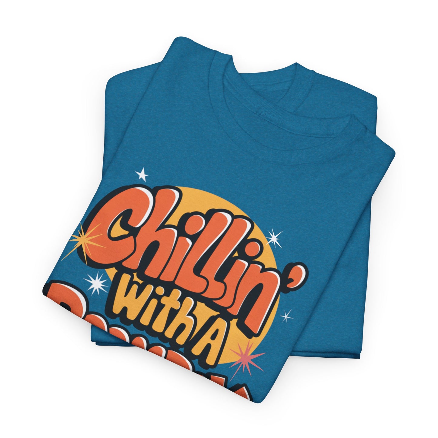Chillin' With A Boombox Unisex Heavy Cotton Tee – Retro Vibe Music T-Shirt