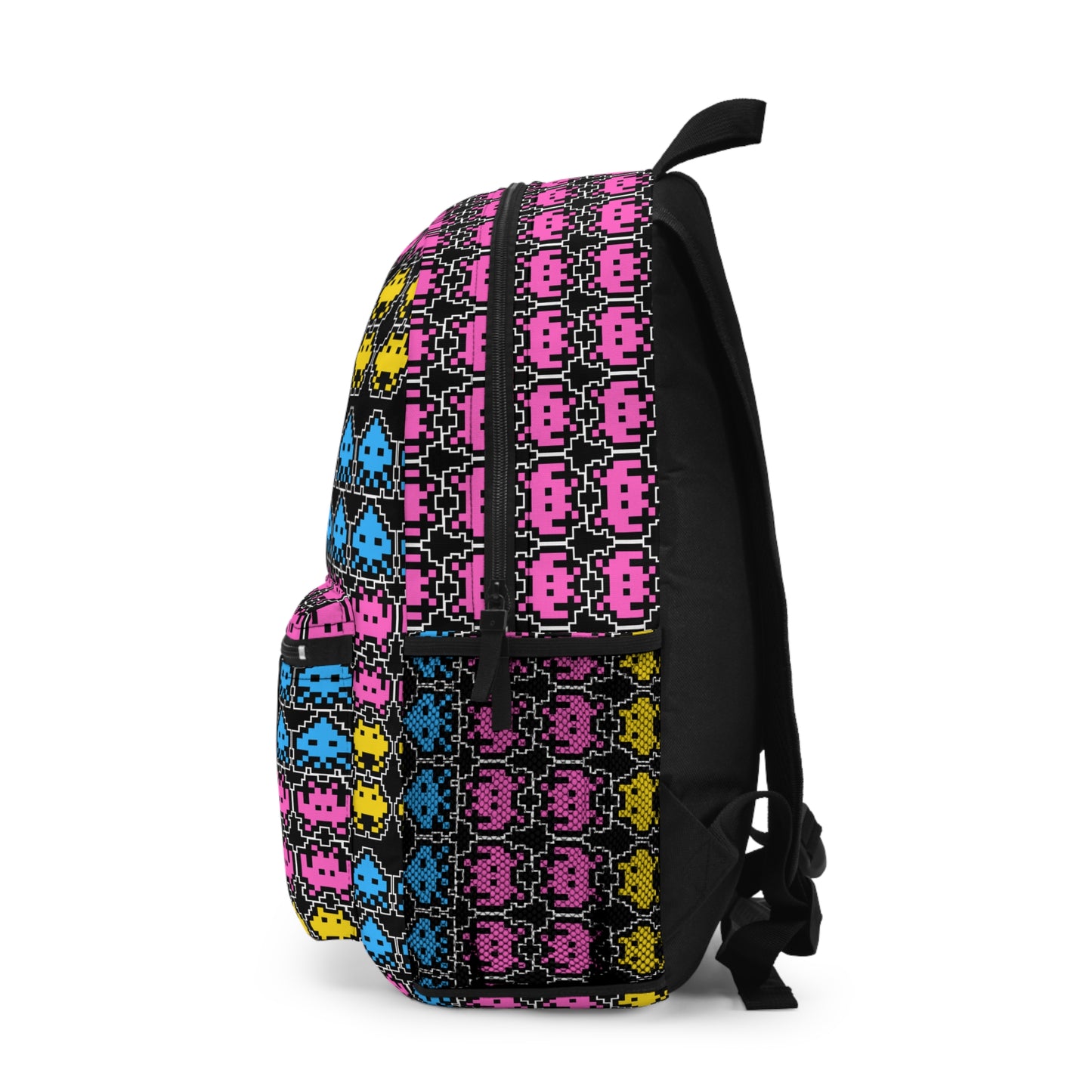 Retro Gamer Backpack - 'Game Over' Design - Colorful Space Invaders Style
