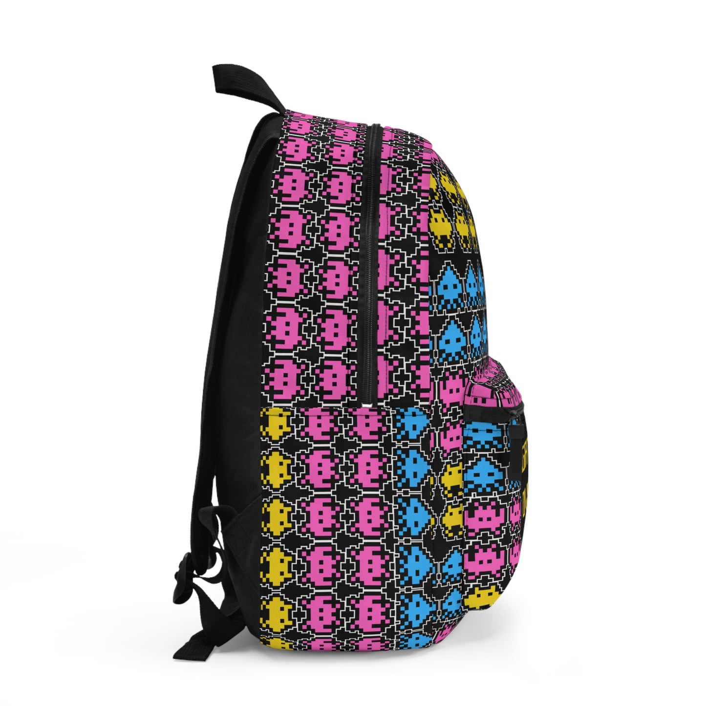 Retro Gamer Backpack - 'Game Over' Design - Colorful Space Invaders Style
