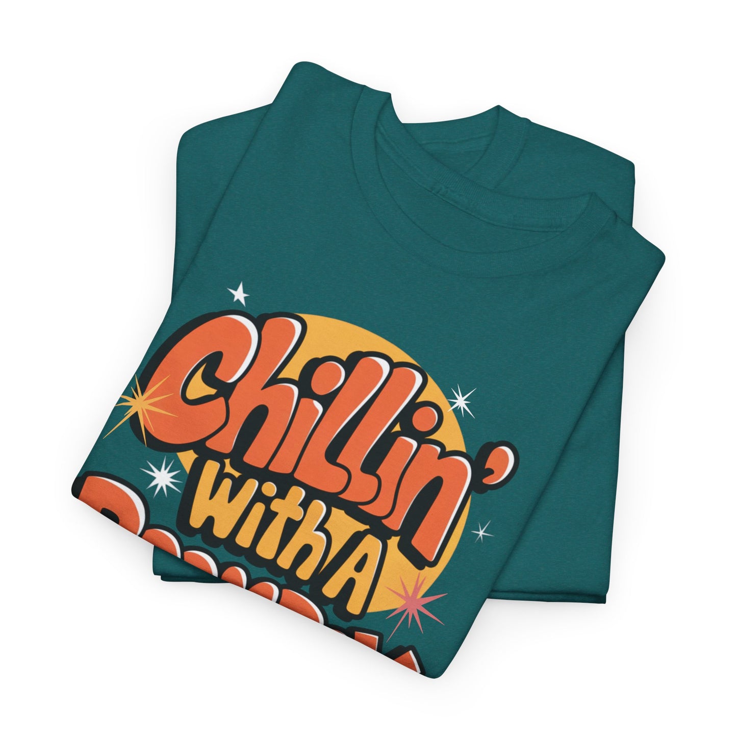 Chillin' With A Boombox Unisex Heavy Cotton Tee – Retro Vibe Music T-Shirt