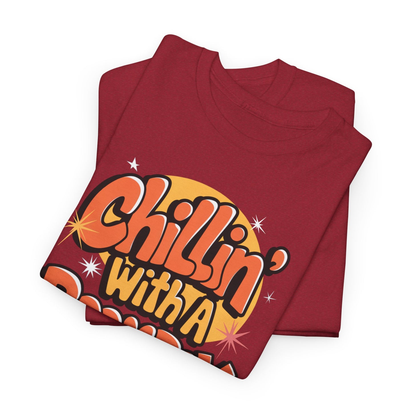 Chillin' With A Boombox Unisex Heavy Cotton Tee – Retro Vibe Music T-Shirt