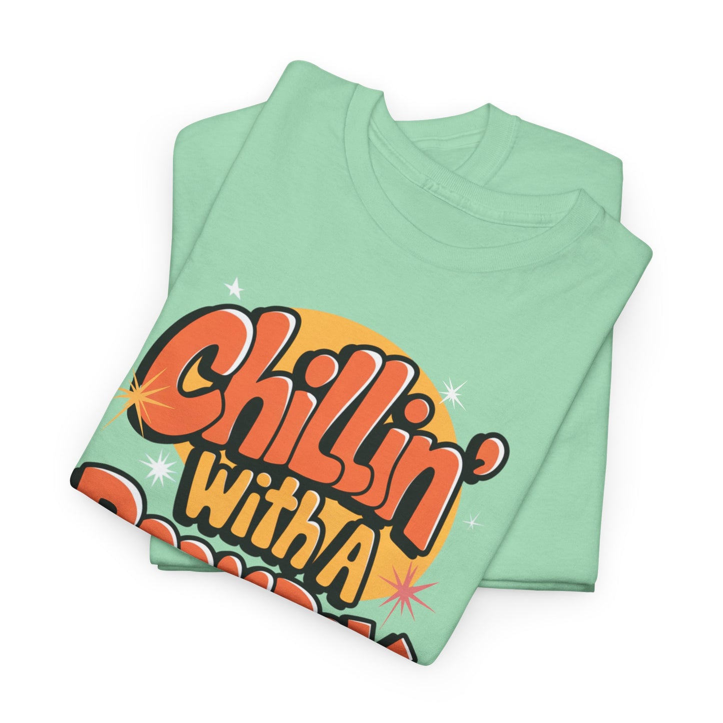 Chillin' With A Boombox Unisex Heavy Cotton Tee – Retro Vibe Music T-Shirt