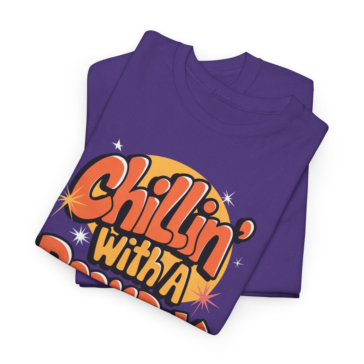 Chillin' With A Boombox Unisex Heavy Cotton Tee – Retro Vibe Music T-Shirt