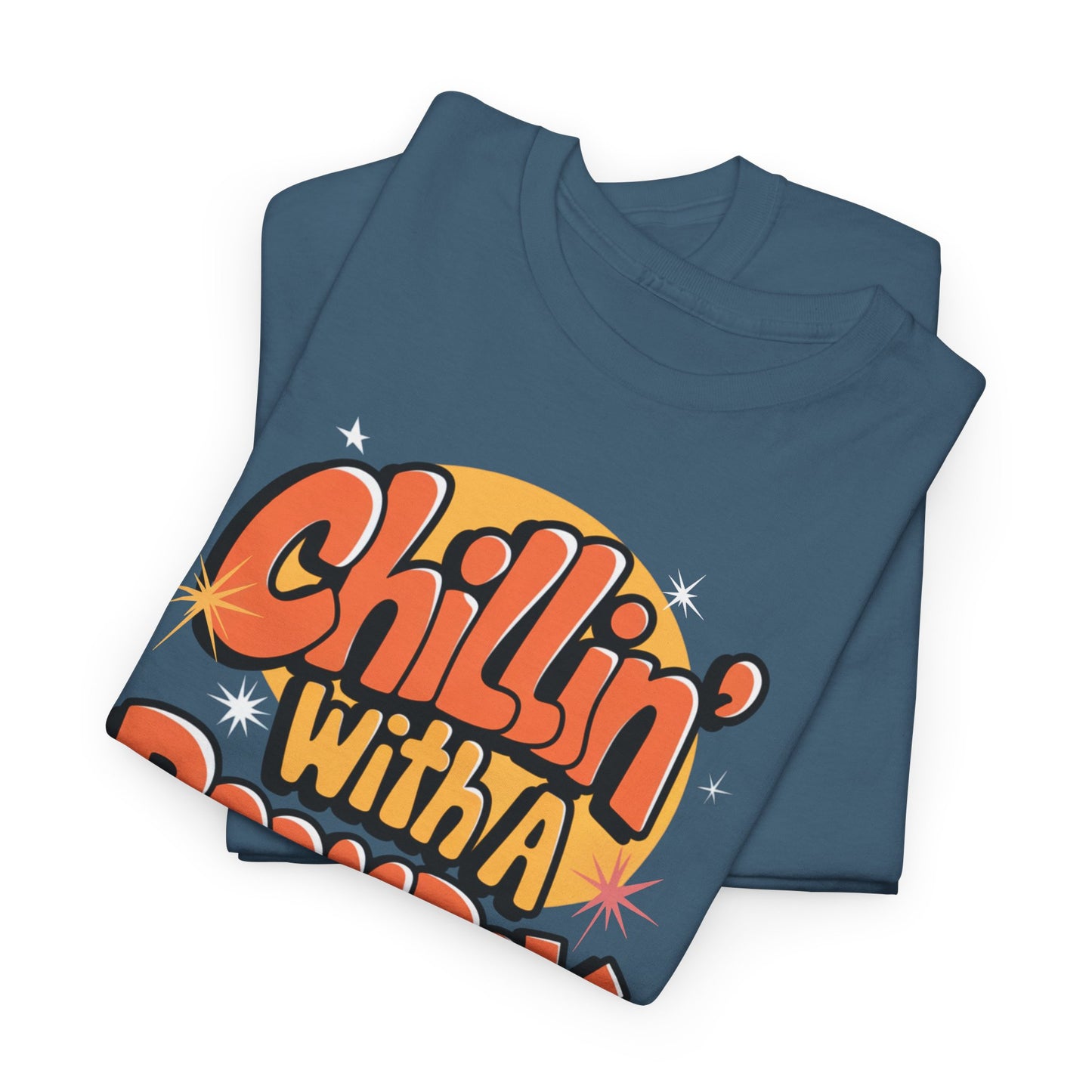 Chillin' With A Boombox Unisex Heavy Cotton Tee – Retro Vibe Music T-Shirt