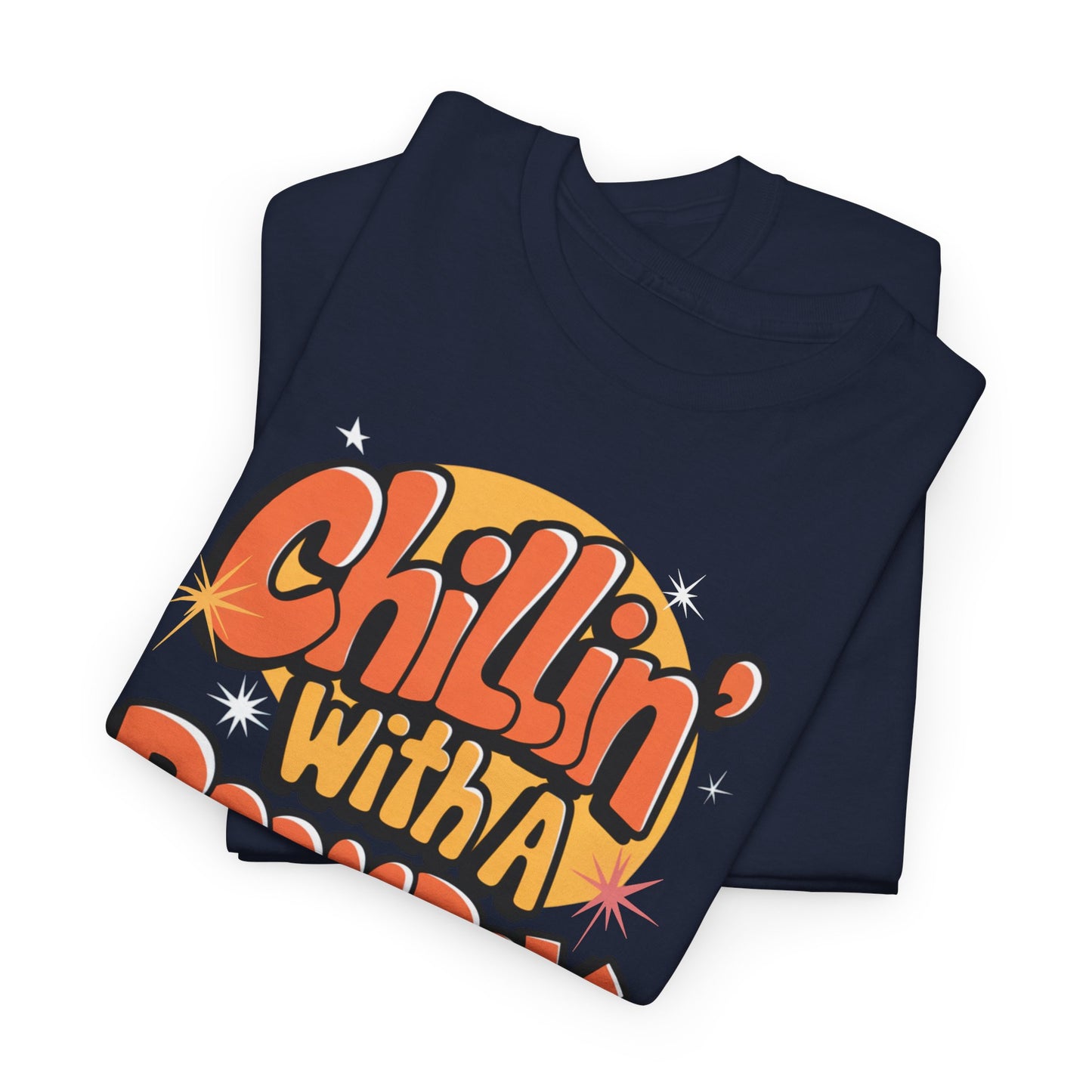 Chillin' With A Boombox Unisex Heavy Cotton Tee – Retro Vibe Music T-Shirt