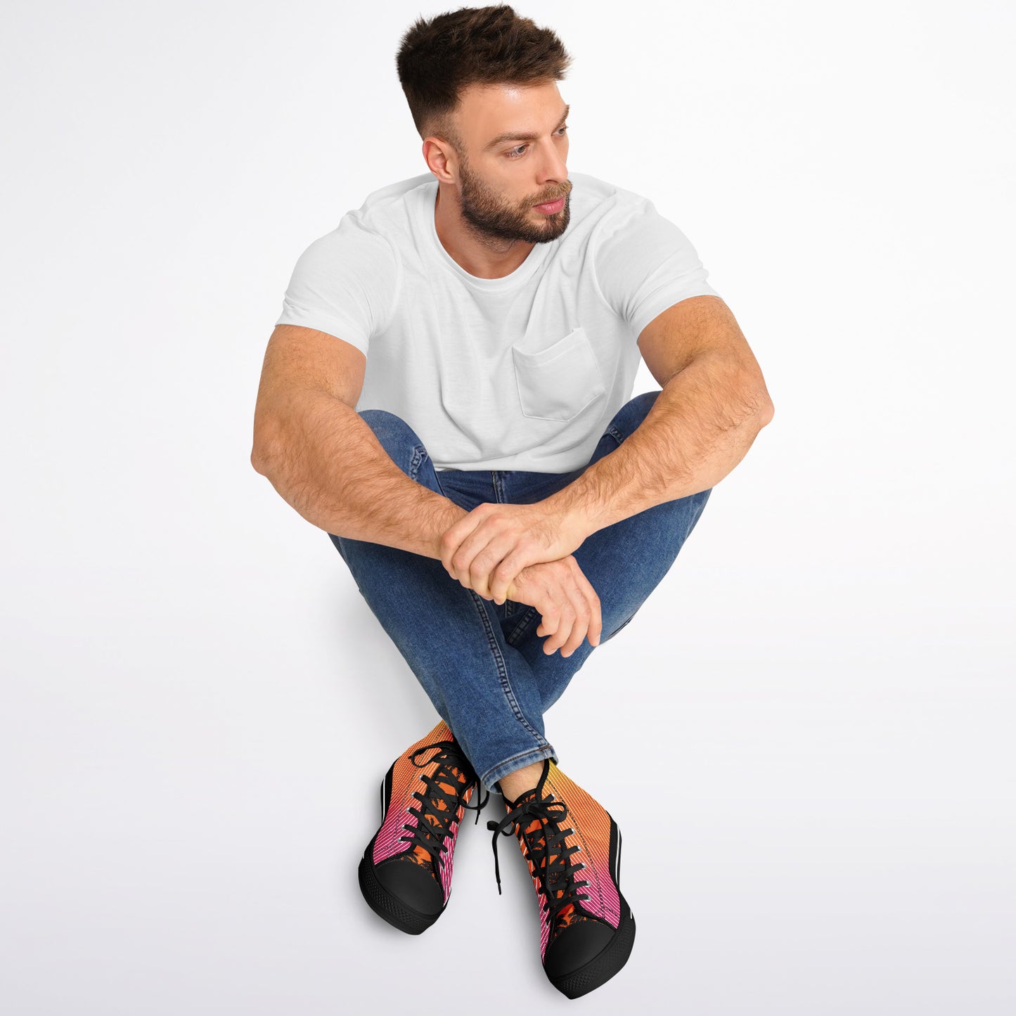 Sunset Synthwave - Urban Peak High Top Shoes - AOP