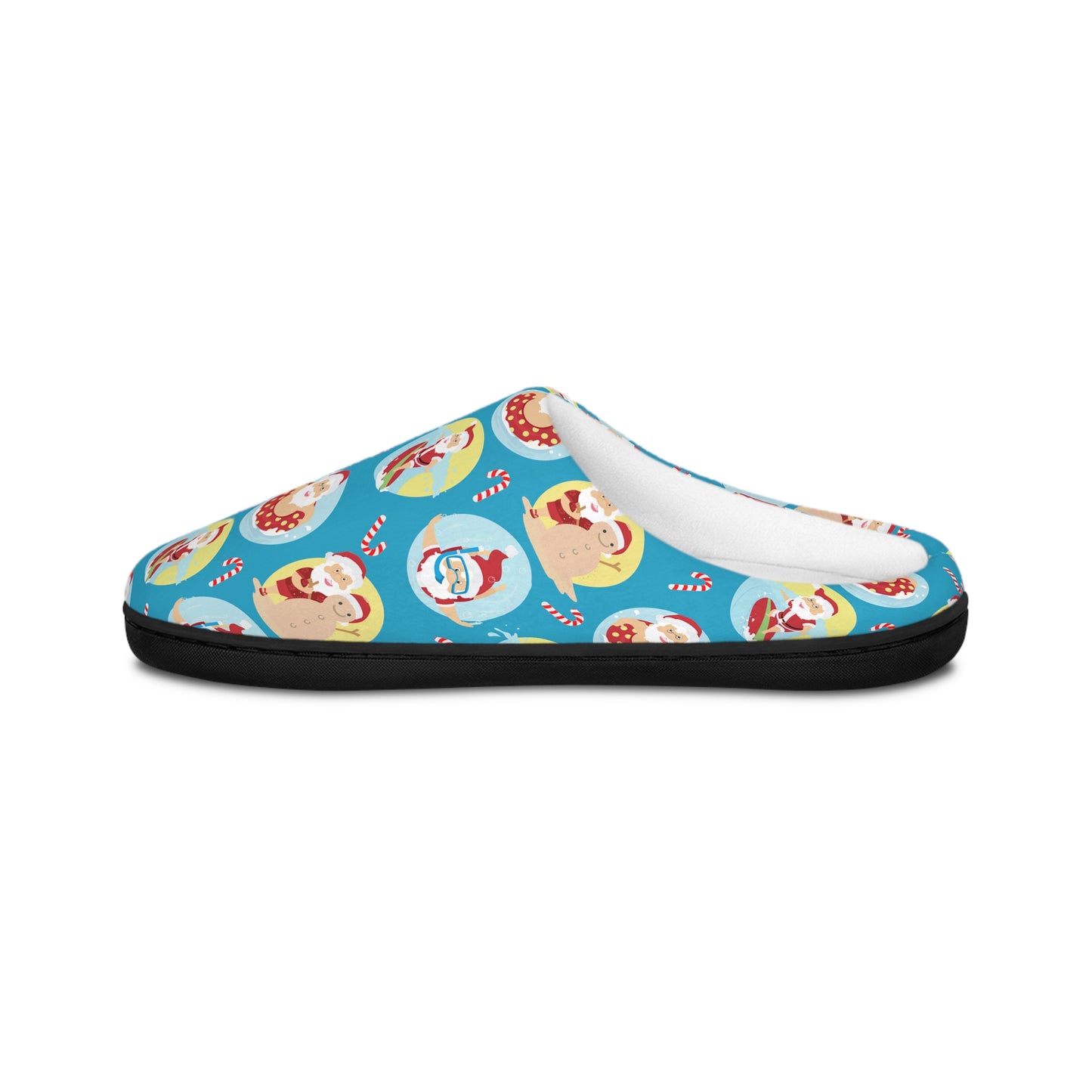 Beach Santa Christmas Men's Indoor Slippers