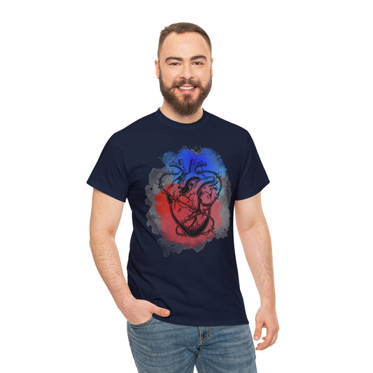 Barbed Wire Anatomical Heart Valentine - Unisex Heavy Cotton Tee