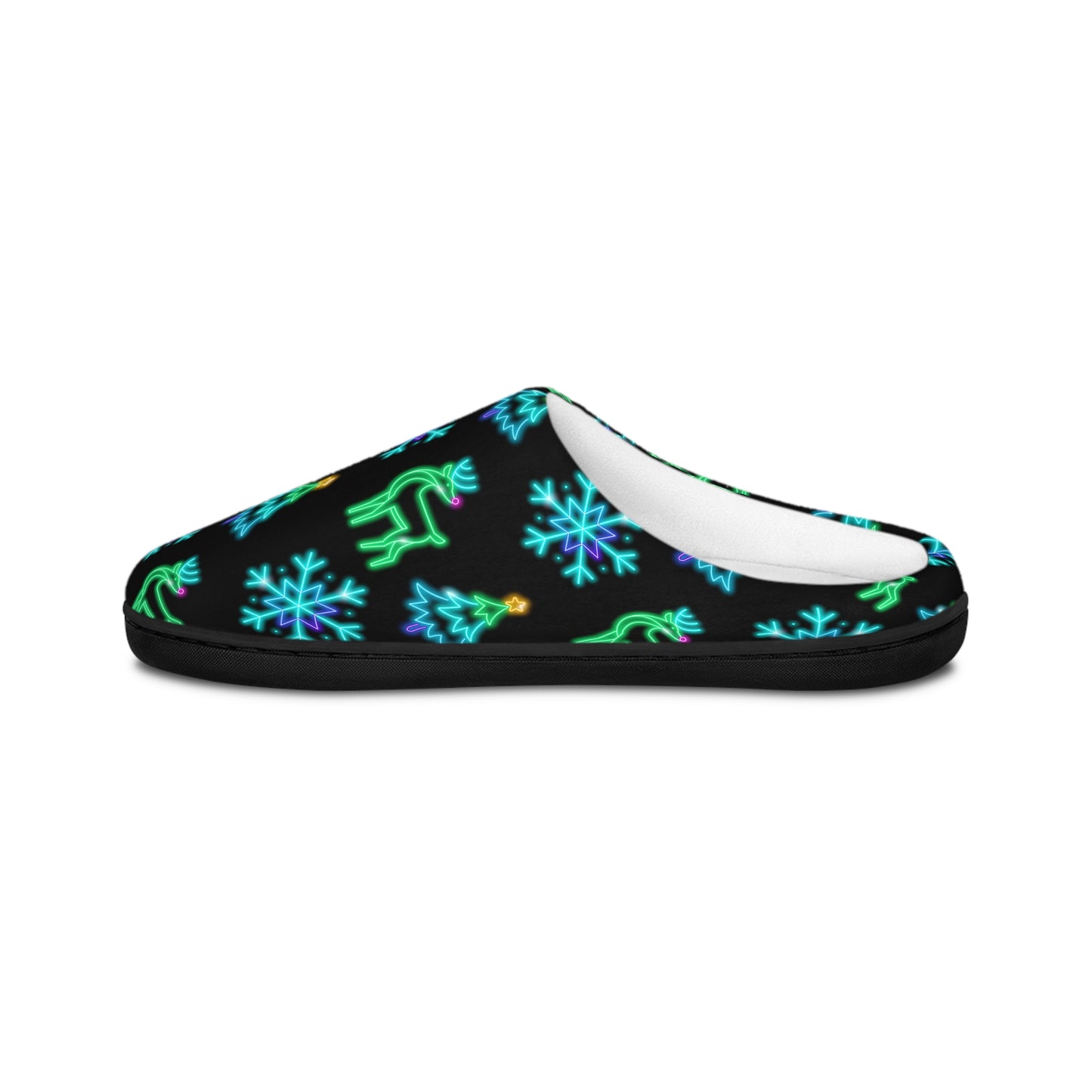 Neon Christmas Characters Women's Indoor Slippers