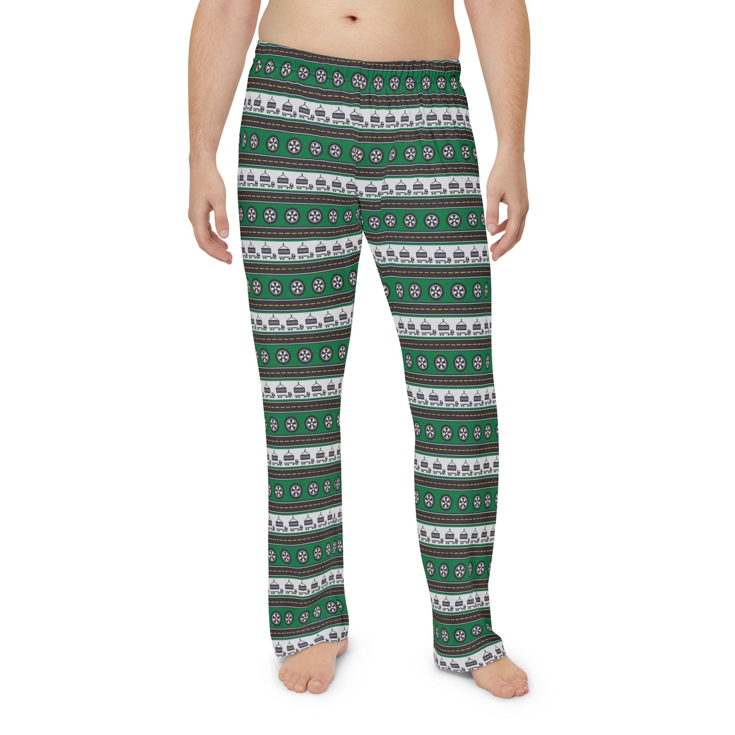 Green Roadability Sweater Pattern Men's Pajama Pants