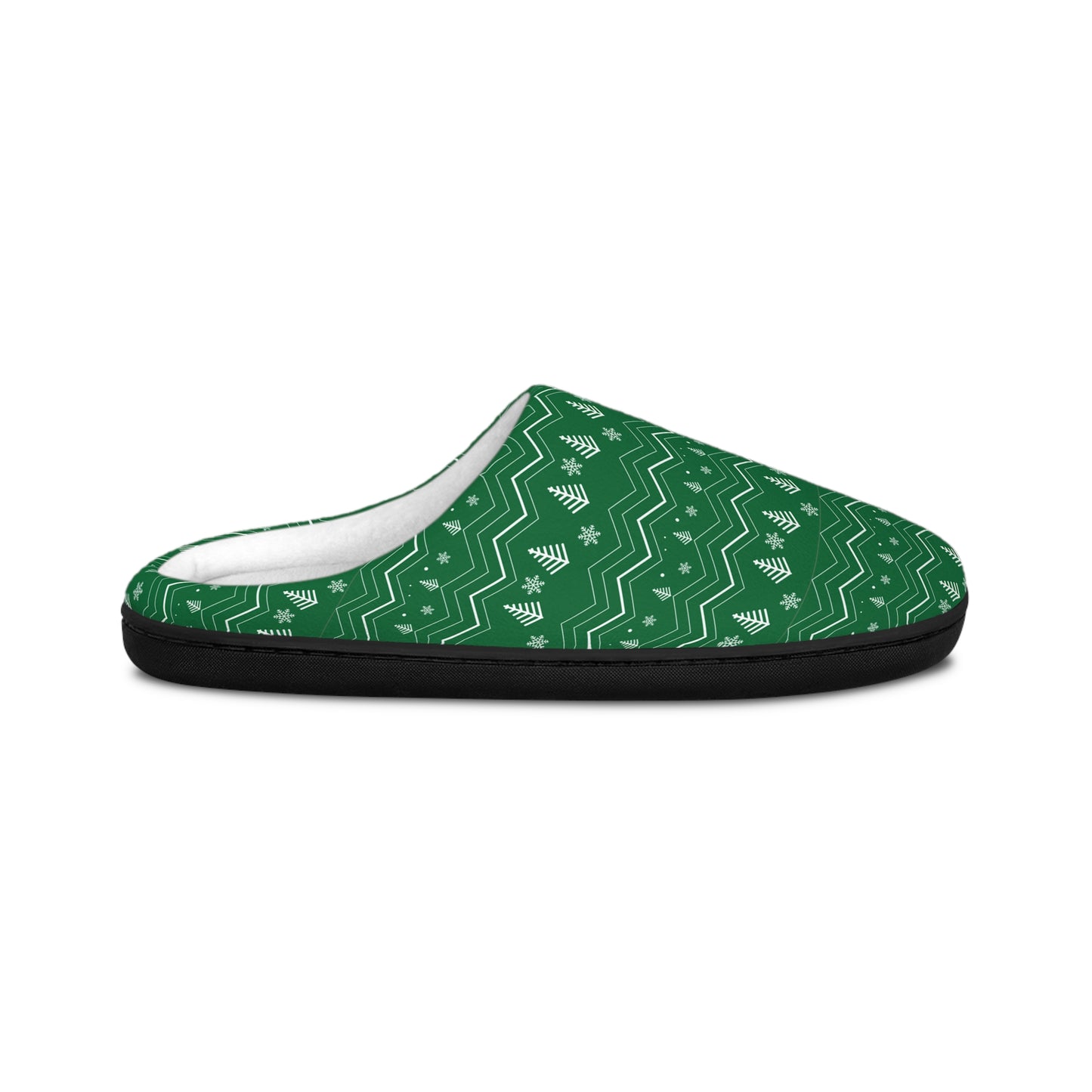 Green Christmas Sweater Pattern Women's Indoor Slippers