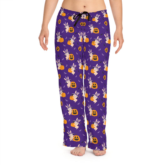 Witch Bunny Pumpkin Halloween PJs - Women's Pajama Pants (AOP)