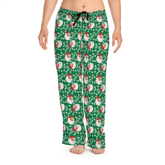 Vintage Santa Pajama Pants -  Women's Pajama Pants (AOP)