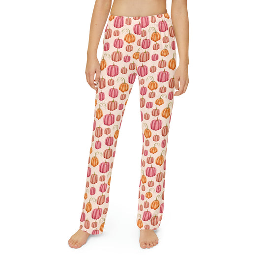 Pink Pumpkin Gourds PJs - Halloween - Thanksgiving - Autumn - Fall - Sleepwear - Kids Pajama Pants