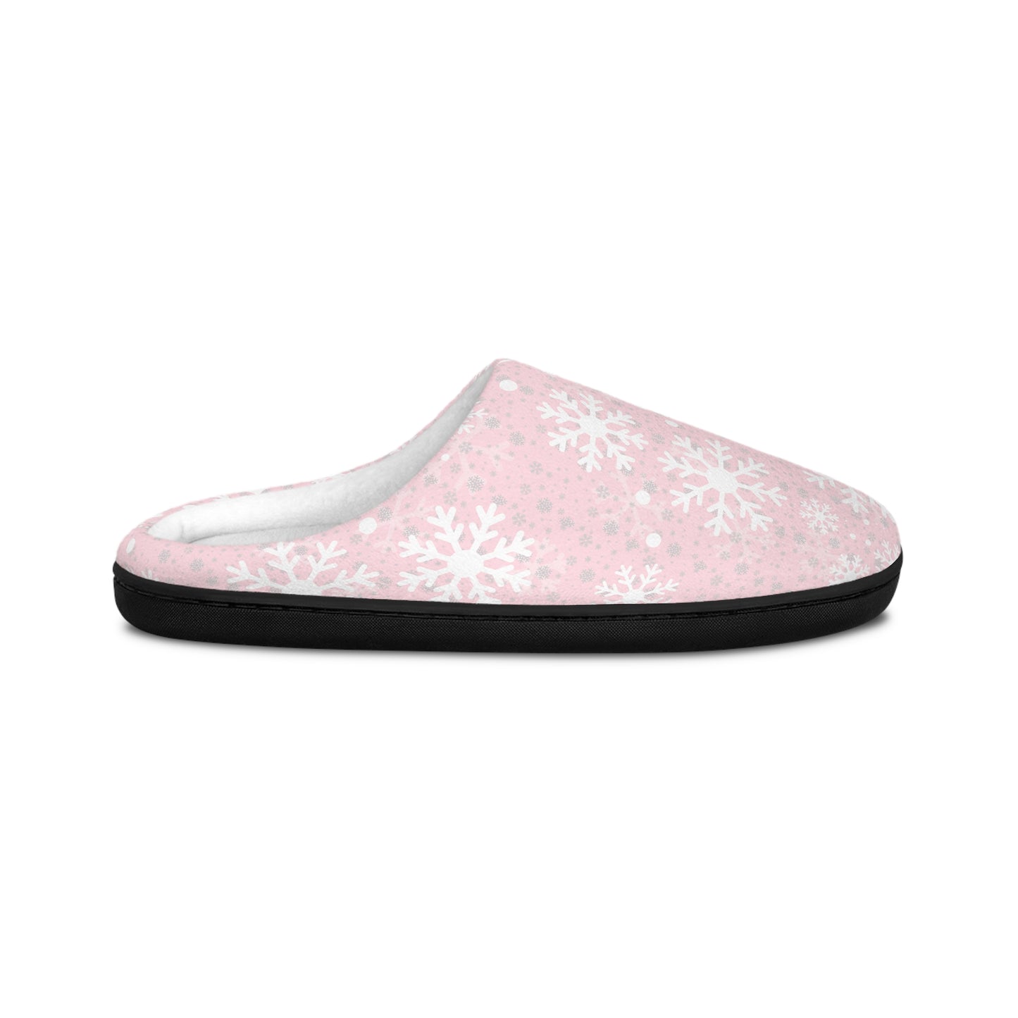 Pink Snowflakes Women's Indoor Slippers