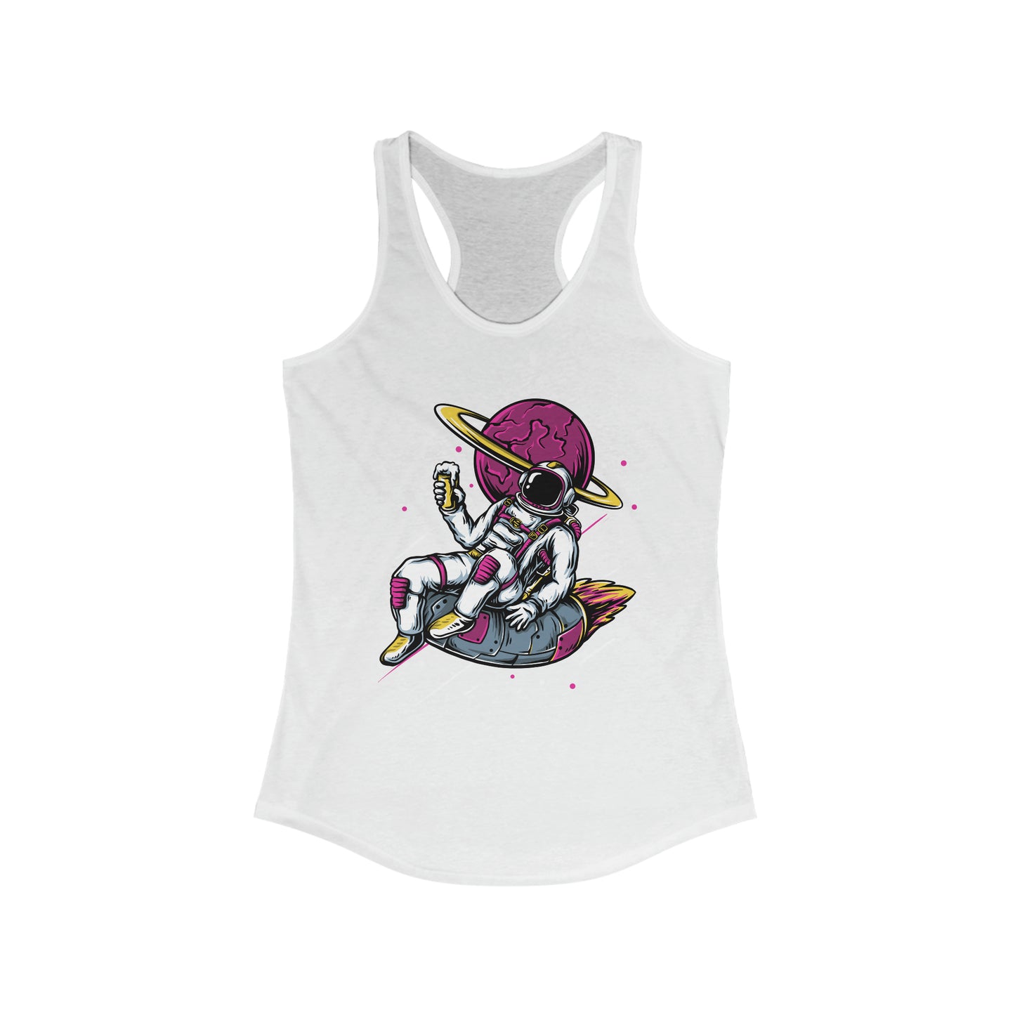 Partying Astronaut Shirt - Women's Ideal Racerback Tank