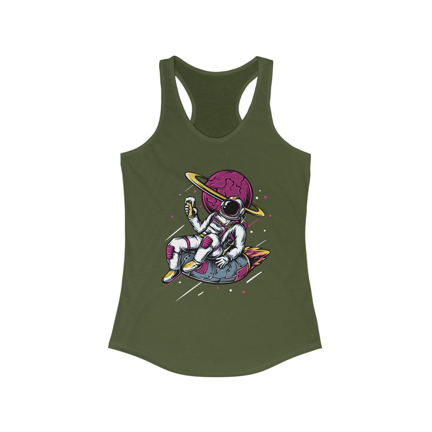 Partying Astronaut Shirt - Women's Ideal Racerback Tank