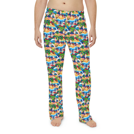 Beach Santa - Christmas PJs - Sleepwear - Winter - Men's Pajama Pants (AOP)