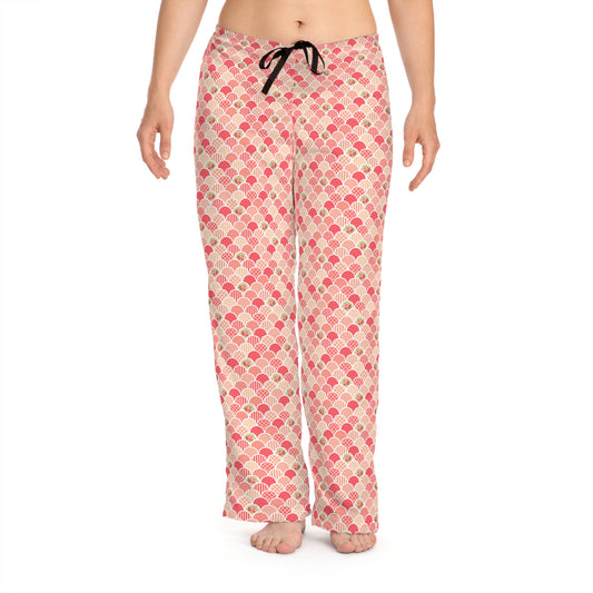 Pink Rose Scales Pattern PJs - Women's Pajama Pants (AOP)