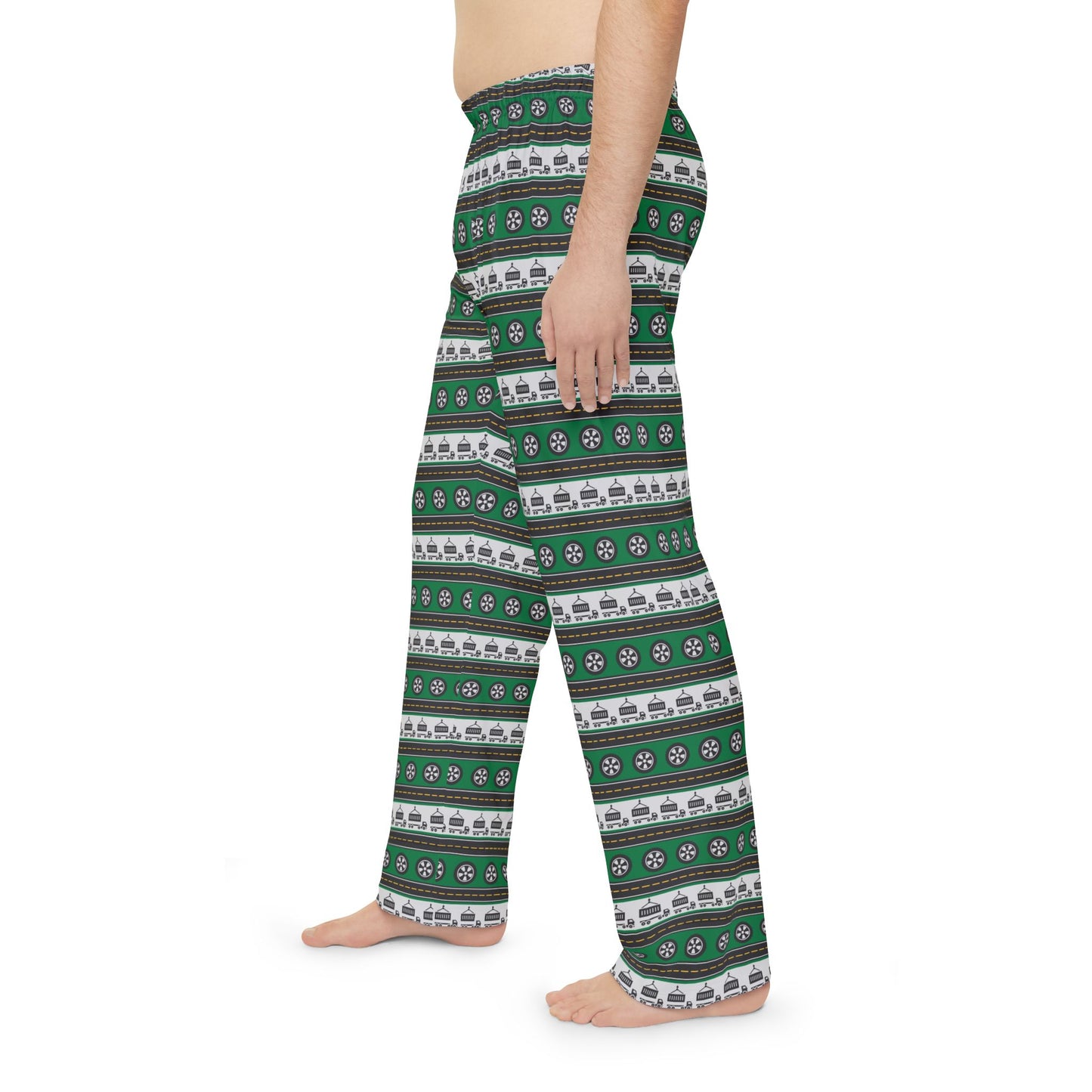 Green Roadability Sweater Pattern Men's Pajama Pants