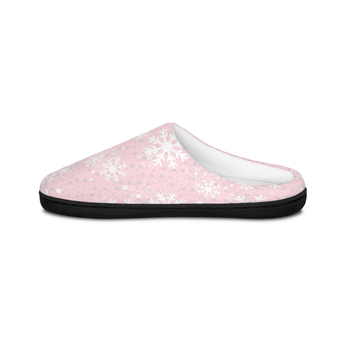 Pink Snowflakes Women's Indoor Slippers