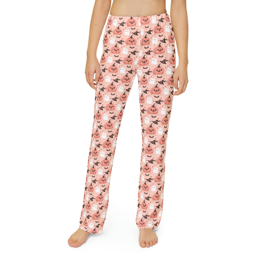 Pink Pumpkin PJs - Halloween Sleepwear - Kids Pajama Pants (Girls))