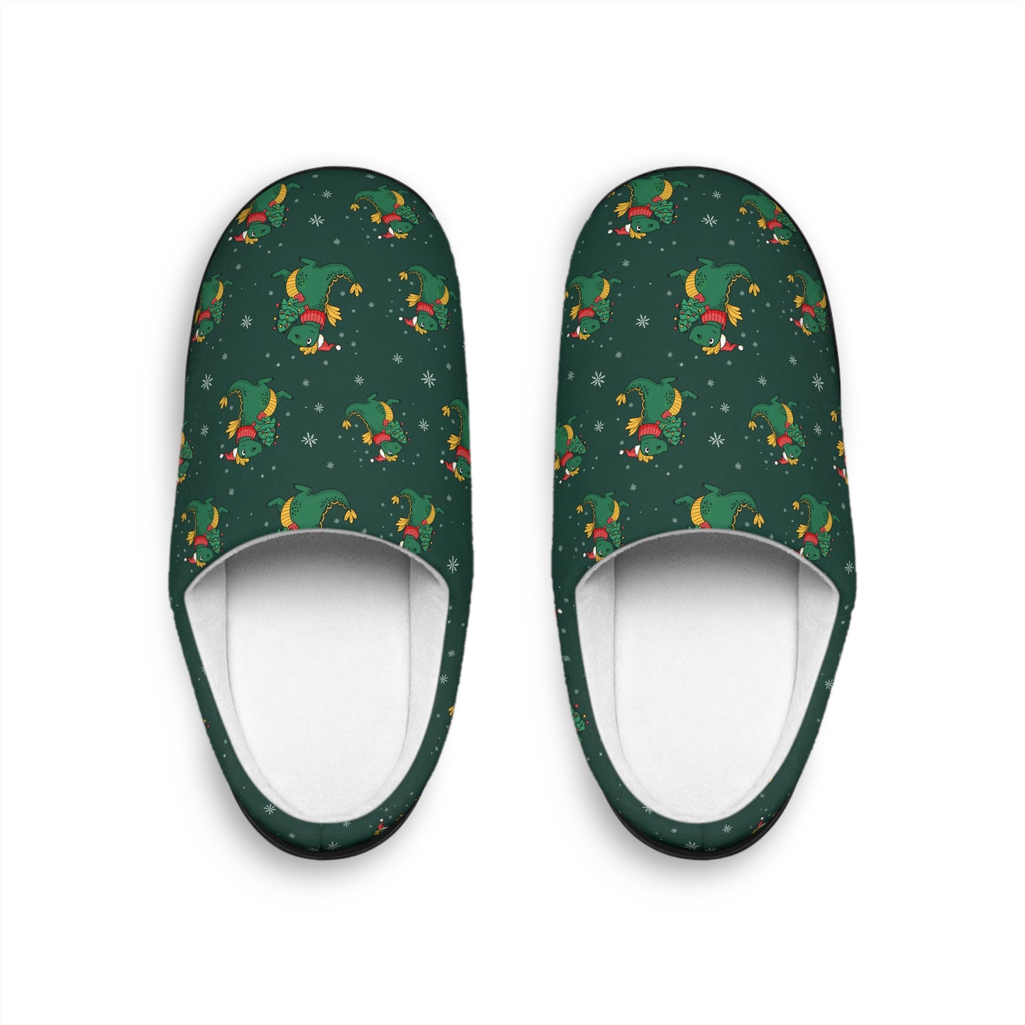 Merry Dinosaur Christmas Men's Indoor Slippers