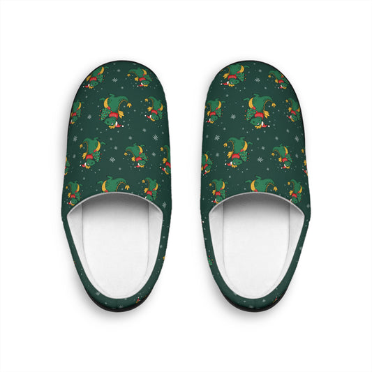 Merry Dinosaur Christmas Men's Indoor Slippers