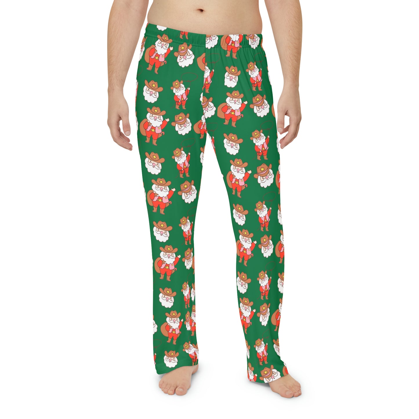 Cowboy Santa Pajama Pants - Sleepwear - Winter - Men's Pajama Pants (AOP)