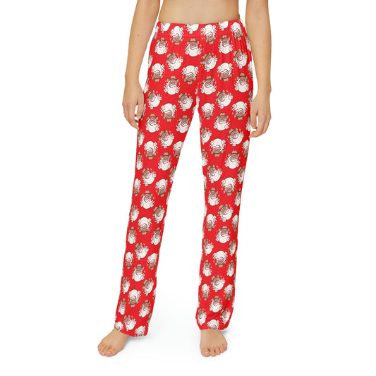 Cowboy Santa Pajama Pants PJs Sleepwear - Kids Pajama Pants (AOP)