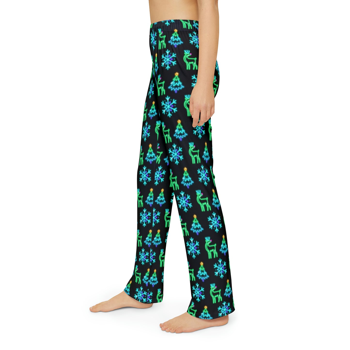 Neon Christmas PJs - Sleepwear- Kids Pajama Pants (AOP)