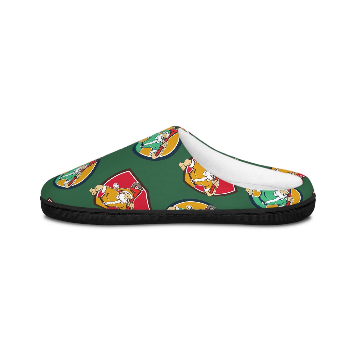 Mechanic Santa Christmas Men's Indoor Slippers