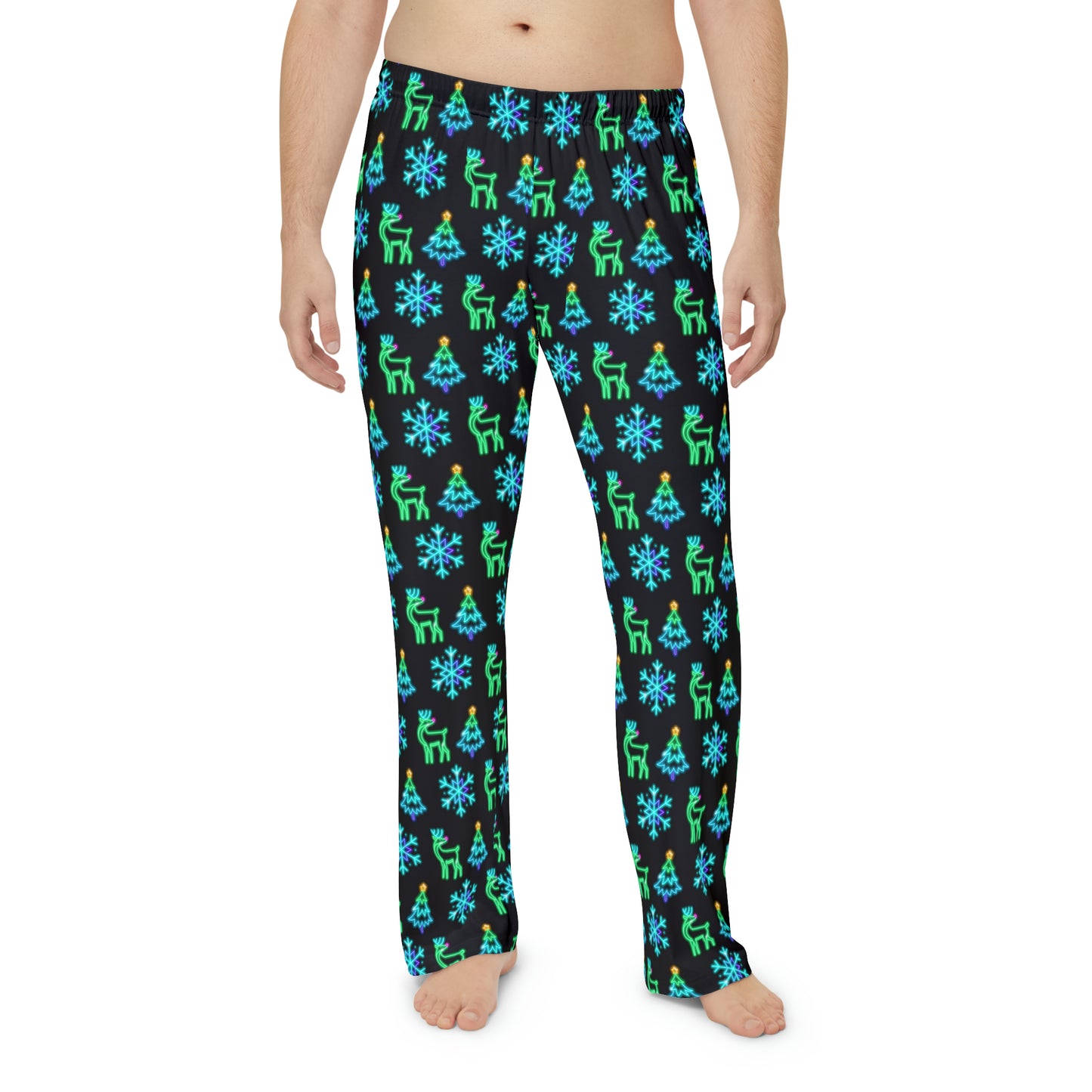 Neon Christmas PJs - Sleepwear- Men's Pajama Pants (AOP)