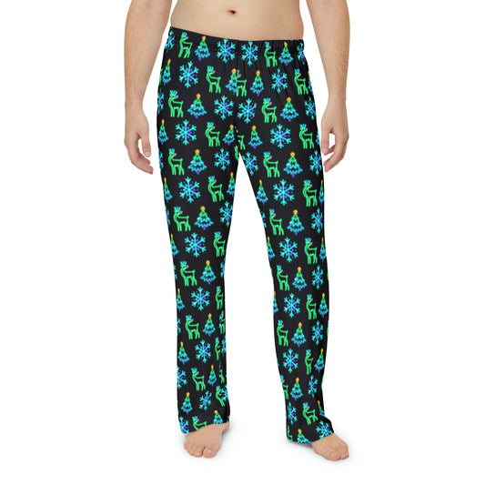 Neon Christmas PJs - Sleepwear- Men's Pajama Pants (AOP)