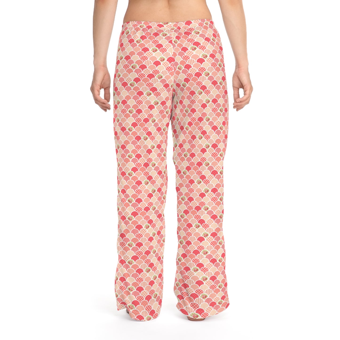 Pink Rose Scales Pattern PJs - Women's Pajama Pants (AOP)