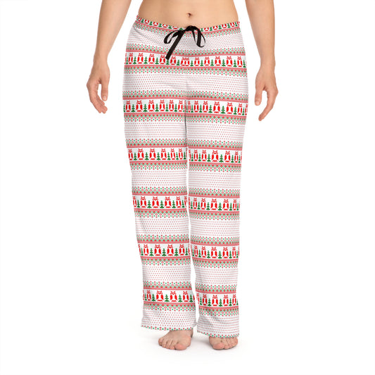 Owl Sweater Pattern Pajama Pants -  Women's Pajama Pants (AOP)