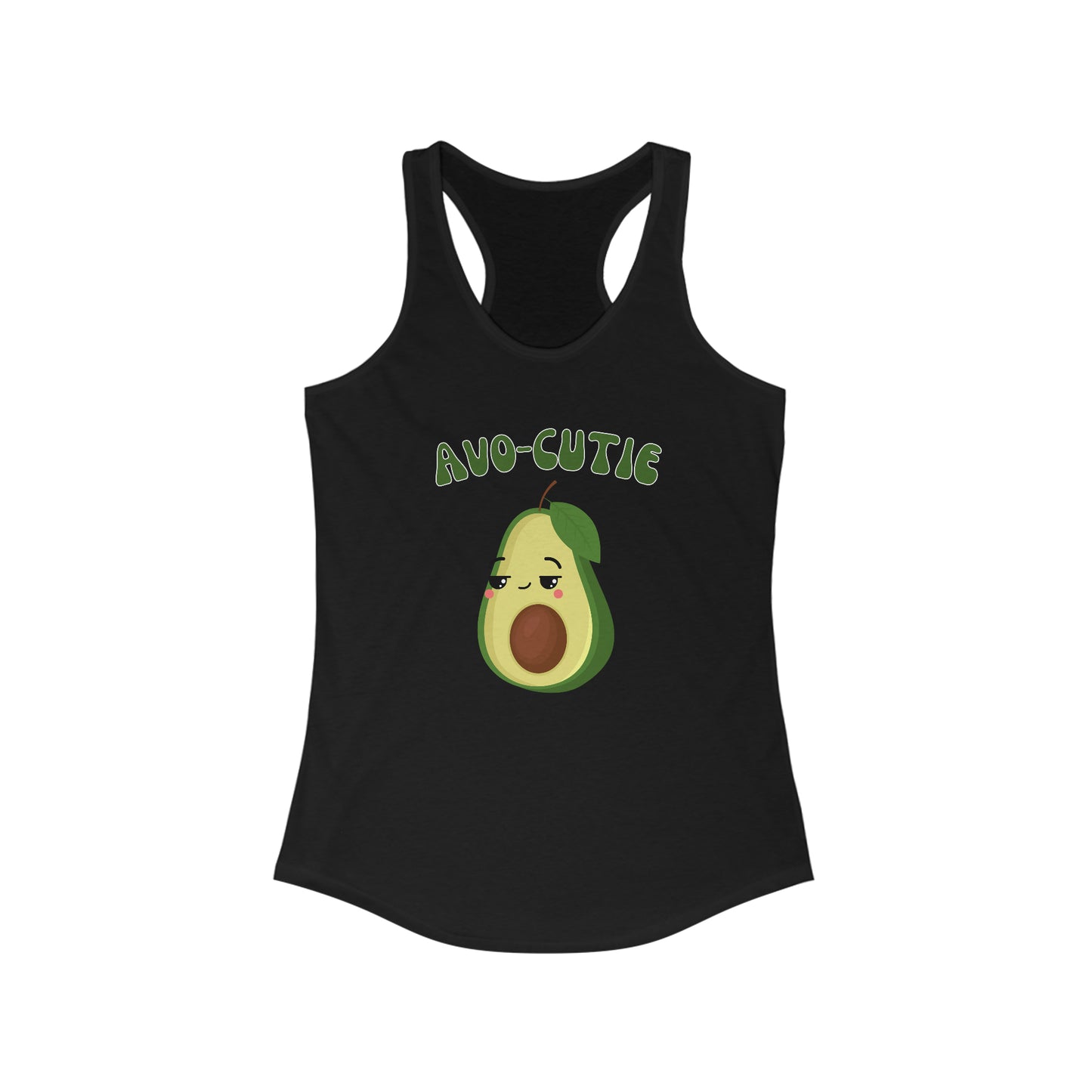 Avo- Cutie - Cute Emoji Avocado Shirt -  Women's Ideal Racerback Tank