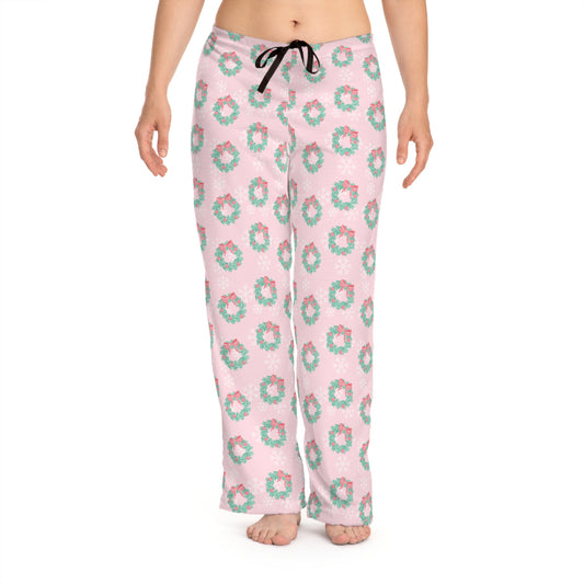 Watercolor Wreaths - Christmas PJs - Women's Pajama Pants (AOP)