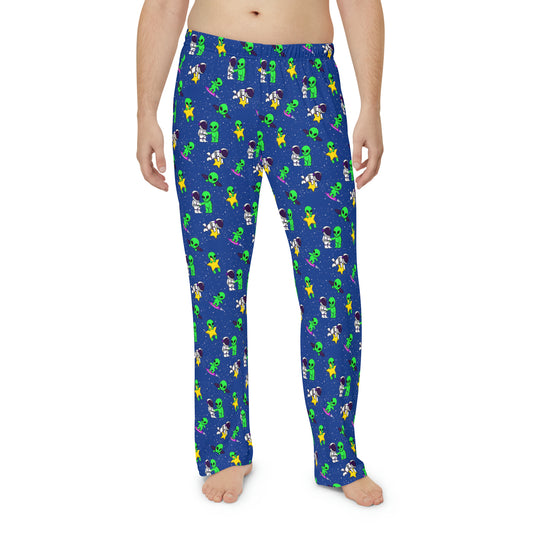 Cute Alien and Astronaut PJs - Men's Pajama Pants (AOP)