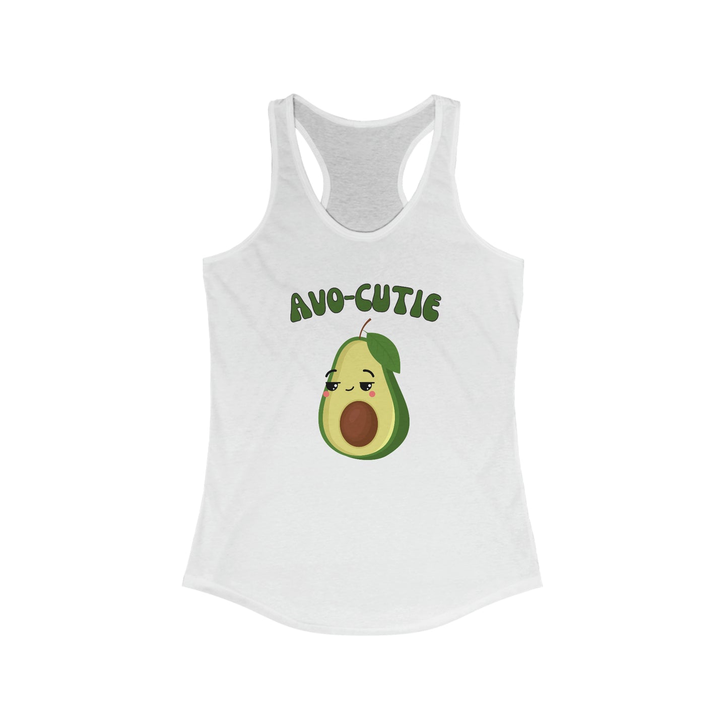 Avo- Cutie - Cute Emoji Avocado Shirt -  Women's Ideal Racerback Tank