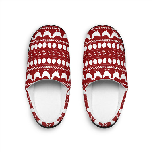 Chicken Christmas Sweater Pattern Women's Indoor Slippers