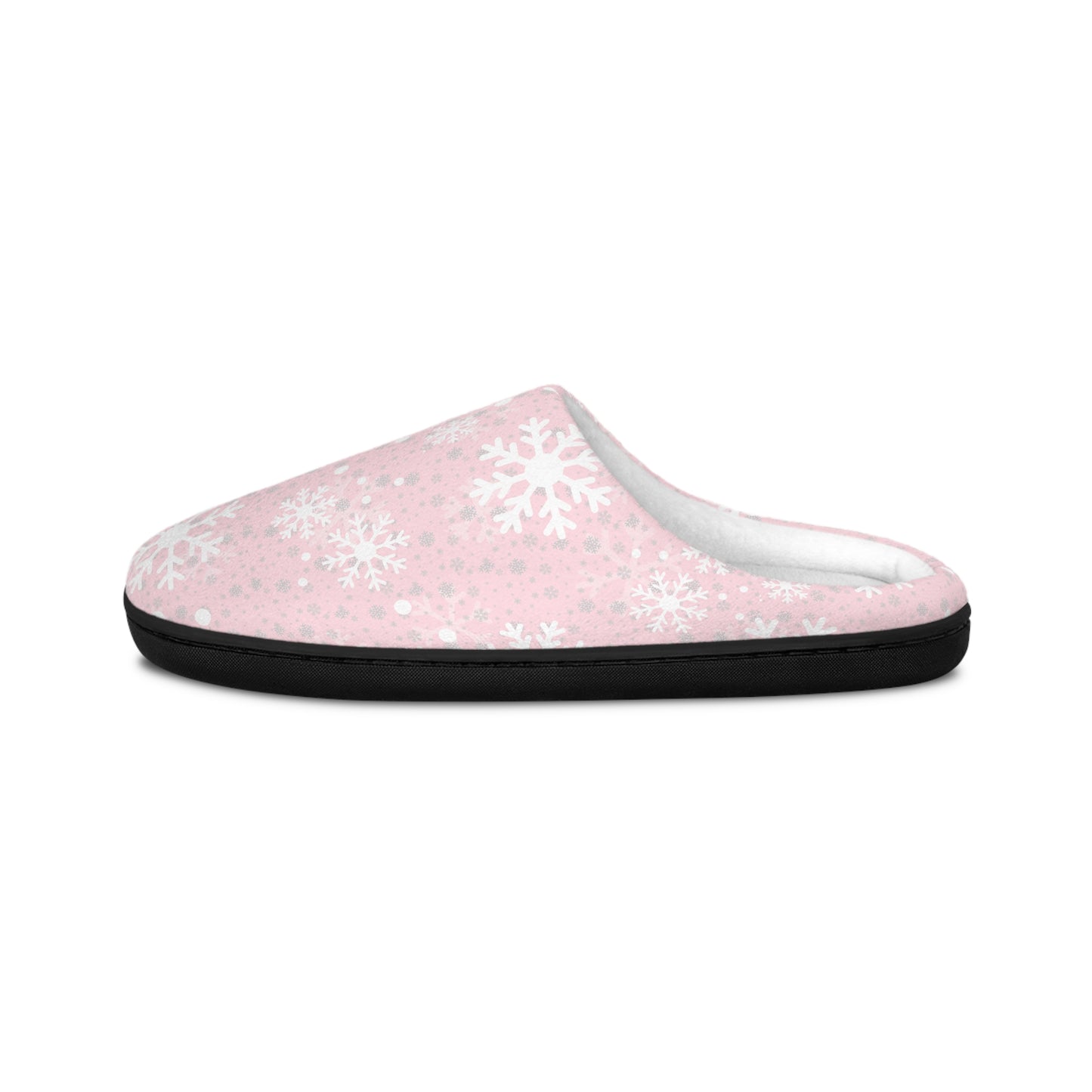 Pink Snowflakes Women's Indoor Slippers