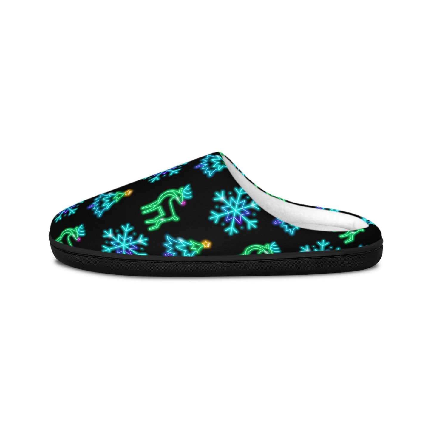 Neon Christmas Characters Men's Indoor Slippers