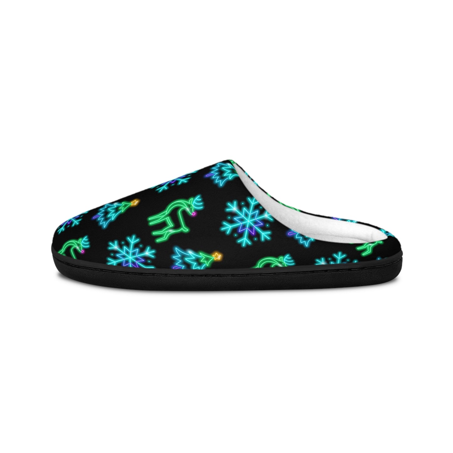 Neon Christmas Characters Women's Indoor Slippers