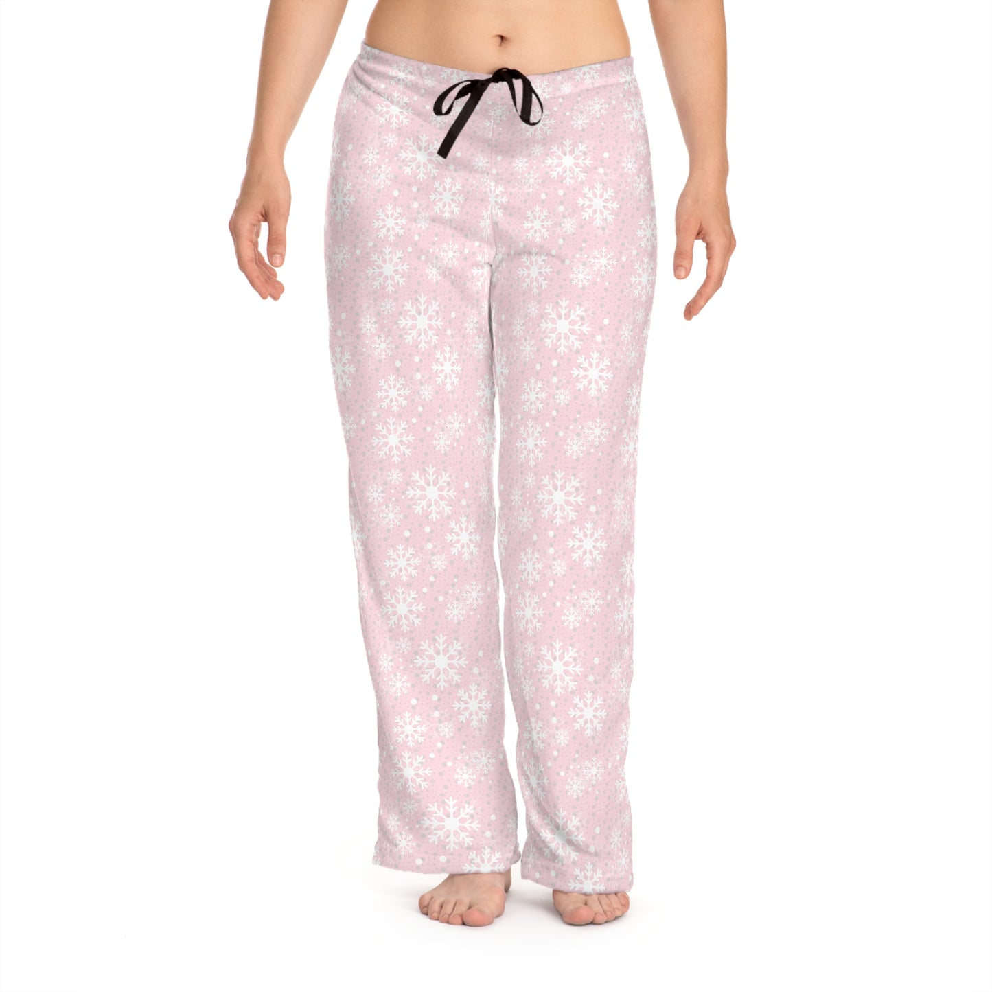 Pink Snowflakes - Christmas PJs - Women's Pajama Pants (AOP)