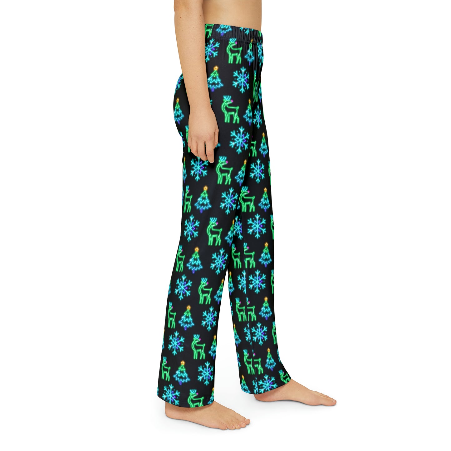 Neon Christmas PJs - Sleepwear- Kids Pajama Pants (AOP)