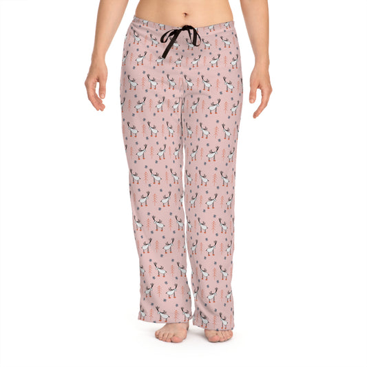 Pink Moose Child's Drawing PJs - Women's Pajama Pants (AOP)