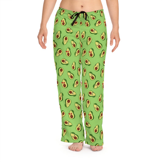 Cute Emoji Avocado PJs - Women's Pajama Pants (AOP)