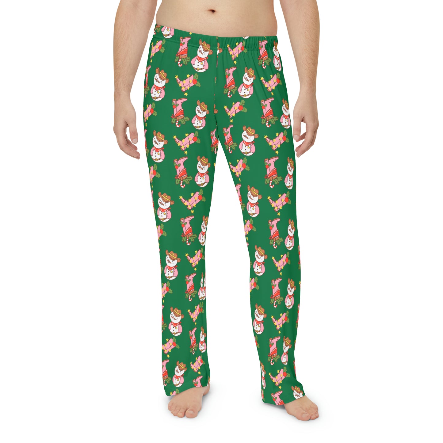 Cowboy Snowman Pajama Pants - Sleepwear - Winter - Men's Pajama Pants (AOP)