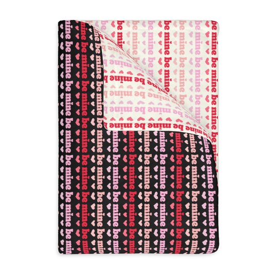 Be Mine Valentine Blanket - Velveteen Minky Blanket (Two-sided print)